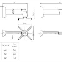 Spider Wall 6090 (srebrny). Uchwyt ścienny do projektora. - 7