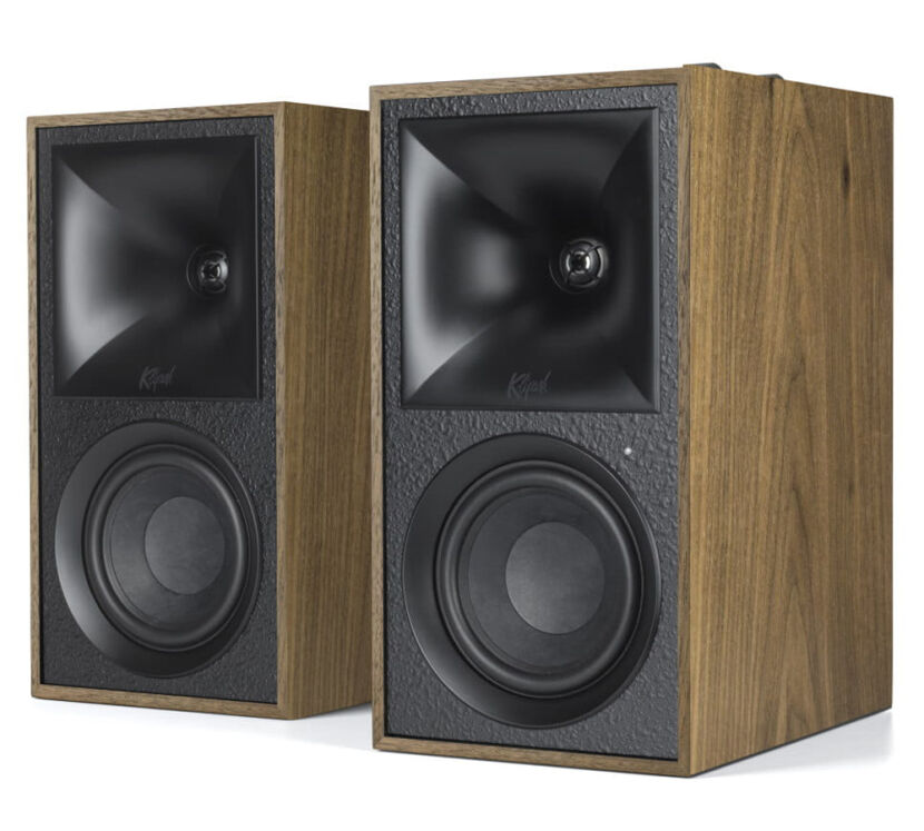Klipsch The Fives (orzech). Aktywne kolumny podstawkowe.