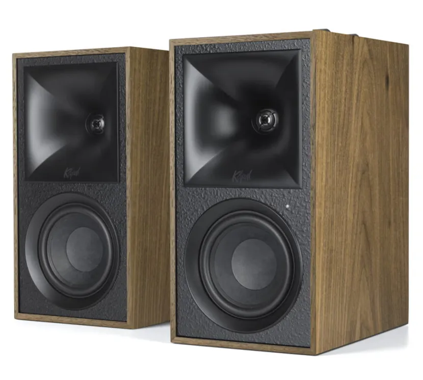 Klipsch The Fives (orzech). Aktywne kolumny podstawkowe.