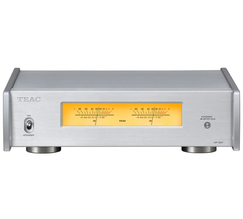 Teac AP-507 (srebrny). Końcówka mocy stereo.