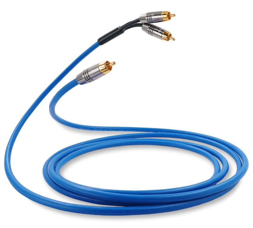 Melodika SBSWY120 Sky Blue. Przewód subwooferowy typu Y RCA - 2xRCA (12m).
