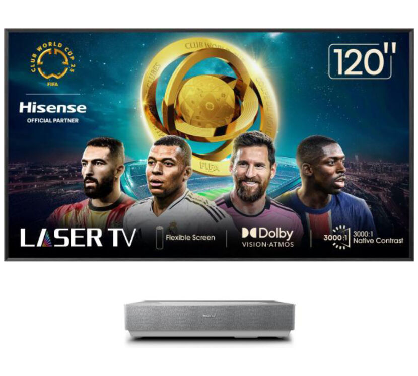 Hisense 4K Smart Laser TV 120L5ND. Projektor z ekranem ramowym.