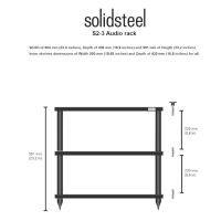 Solidsteel S2-3 (czarny). Stolik audio. - 2