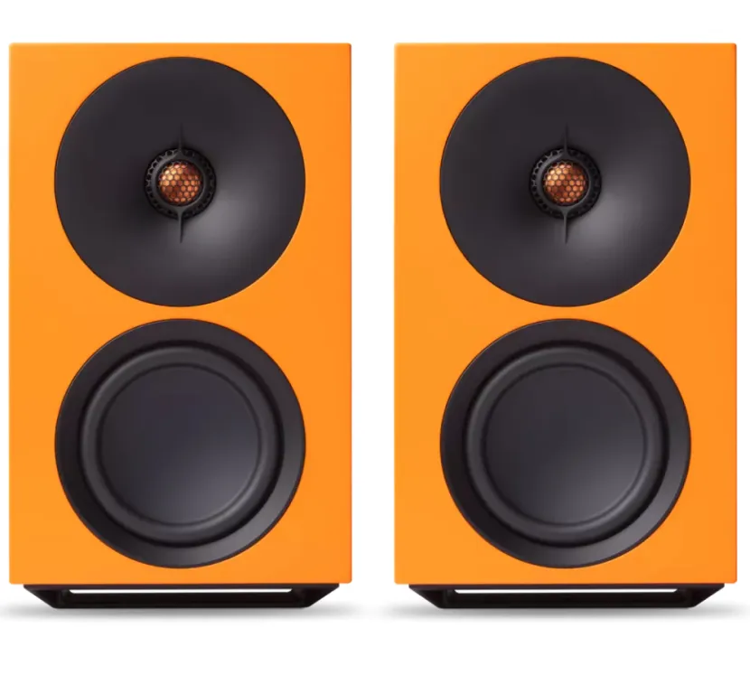 Cambridge Audio L/R S (pomarańczowy). Aktywne kolumny podstawkowe.