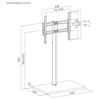 Essentials TV Stand One Wheels. Podłogowy stojak pod telewizor z kółkami. - 10