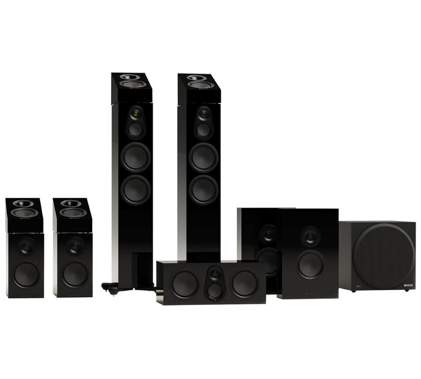 Monitor Audio Silver 300 8G system AV (czarny). Zestaw 7.1.4.