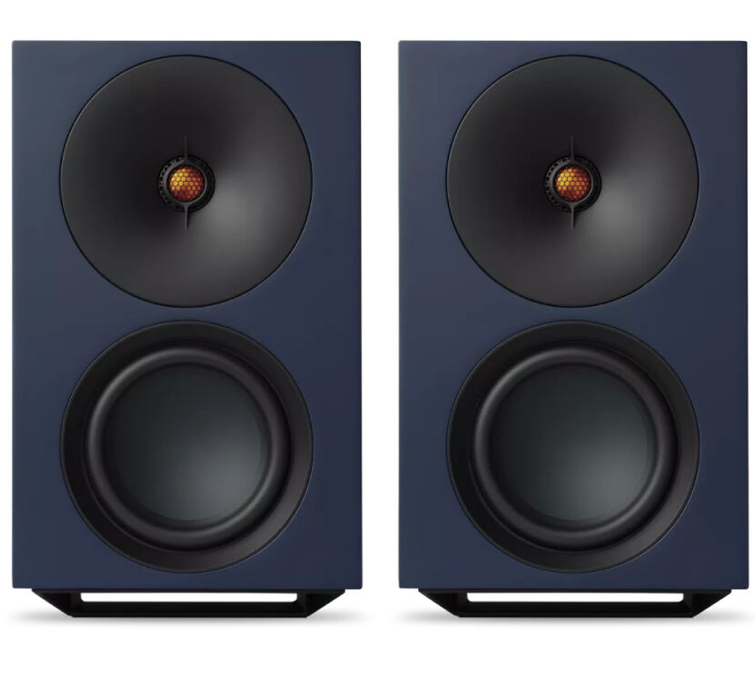 Cambridge Audio L/R X (niebieski). Aktywne kolumny podstawkowe.