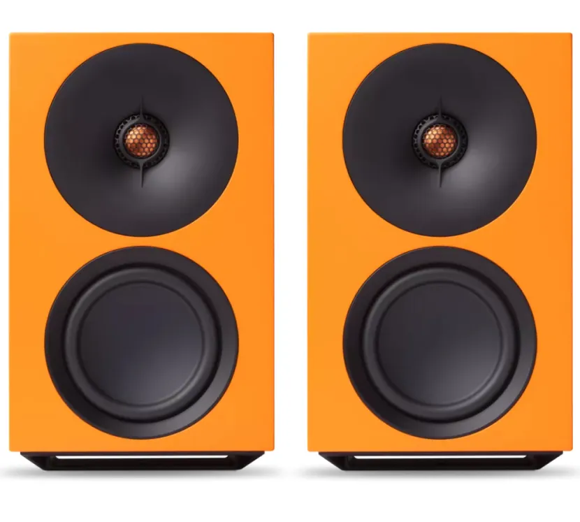 Cambridge Audio L/R M (pomarańczowy). Aktywne kolumny podstawkowe.