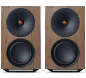Cambridge Audio L/R X (orzech). Aktywne kolumny podstawkowe.