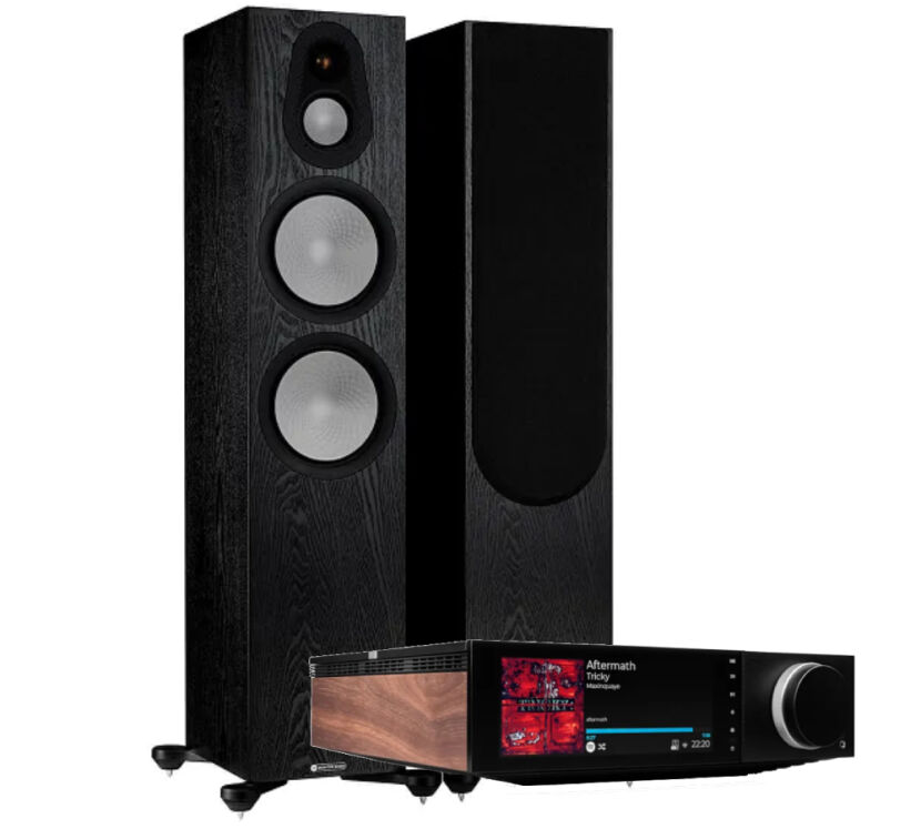 Cambridge Audio Evo 150 SE i Monitor Audio Silver 500 7G (czarny). Zestaw stereo.