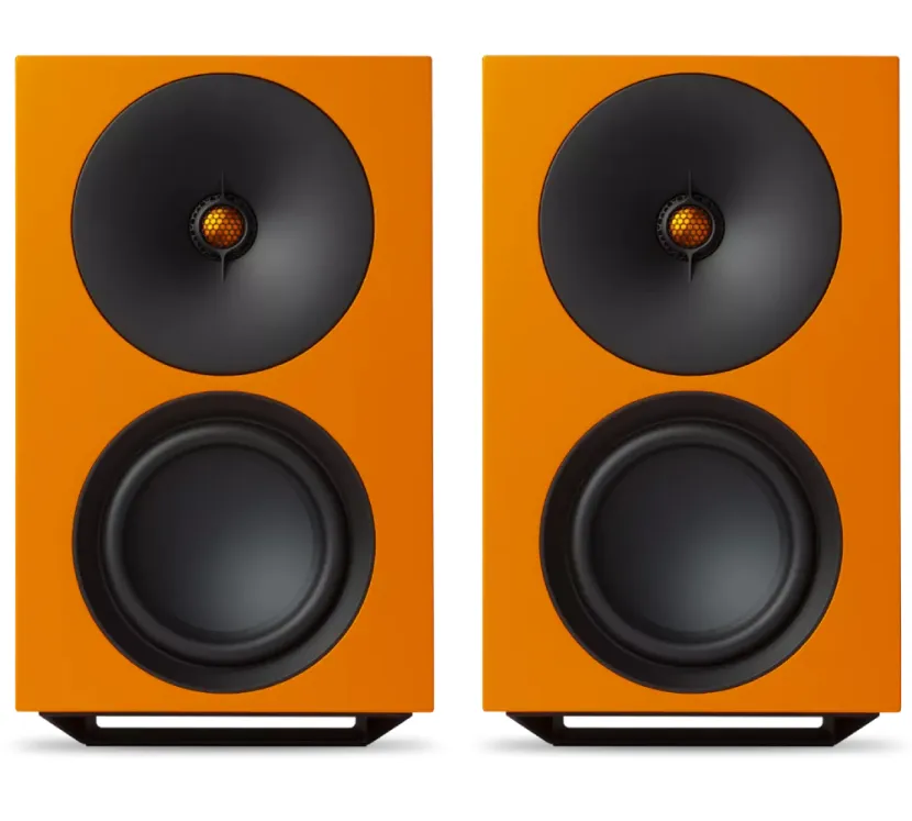 Cambridge Audio L/R X (pomarańczowy). Aktywne kolumny podstawkowe.