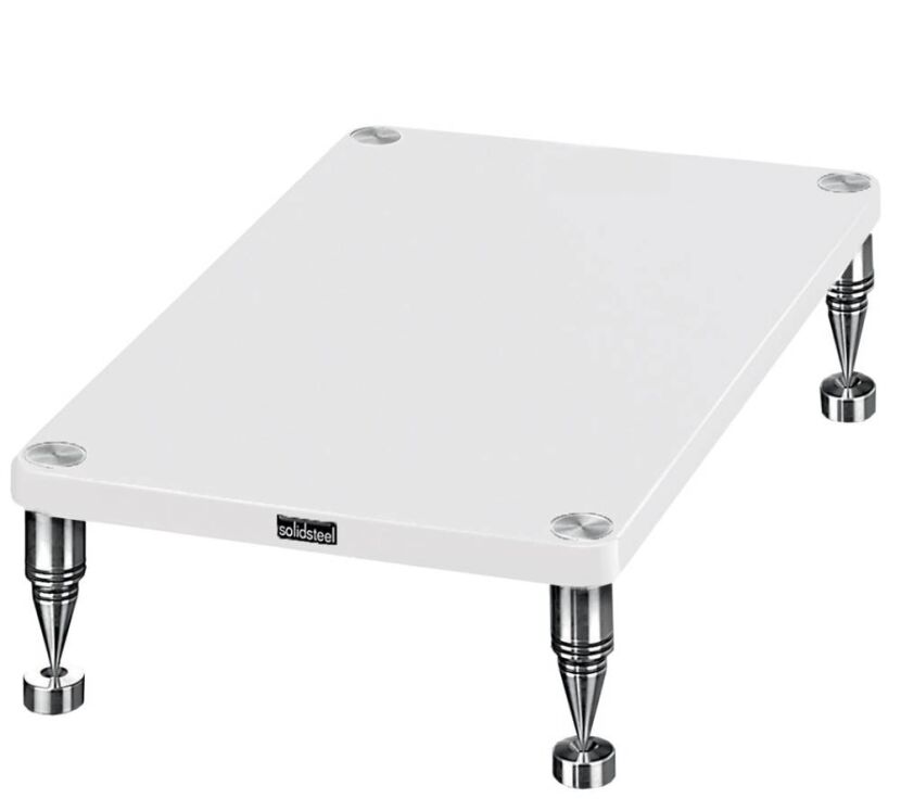Solidsteel HF-A (biały połysk). Stolik audio pod wzmacniacz.