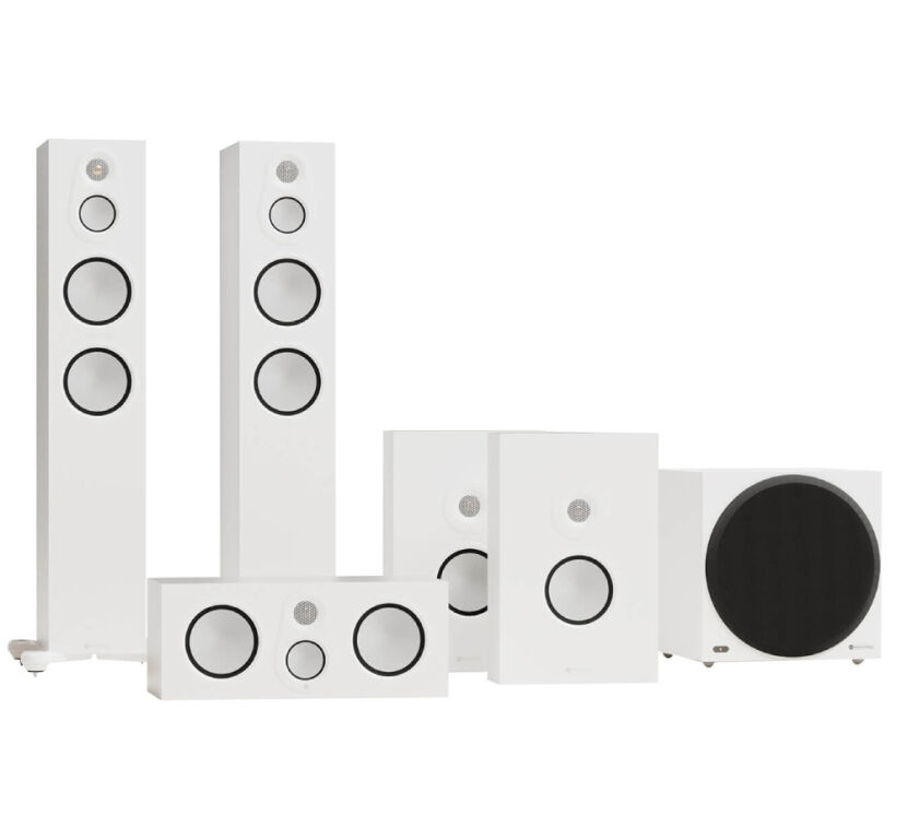 Monitor Audio Silver 300 8G system AV (biały). Zestaw 5.1.