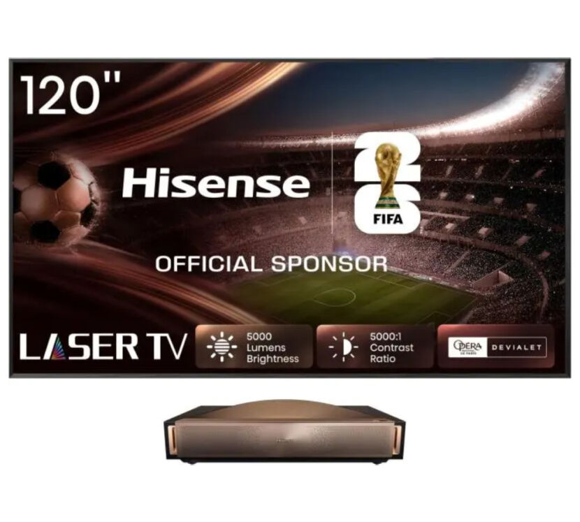 Hisense 4K Smart Laser TV 120L9QD. Projektor z ekranem ramowym.