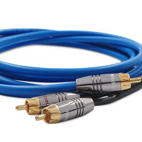 Melodika SBSWY80 Sky Blue. Przewód subwooferowy typu Y RCA - 2xRCA (8m). - 2