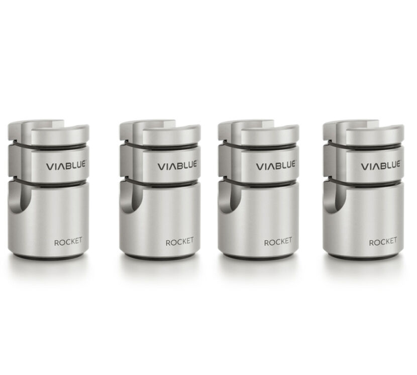 Viablue Rocket Cable Lifters (srebrny) - Podstawki pod kable (4 szt).