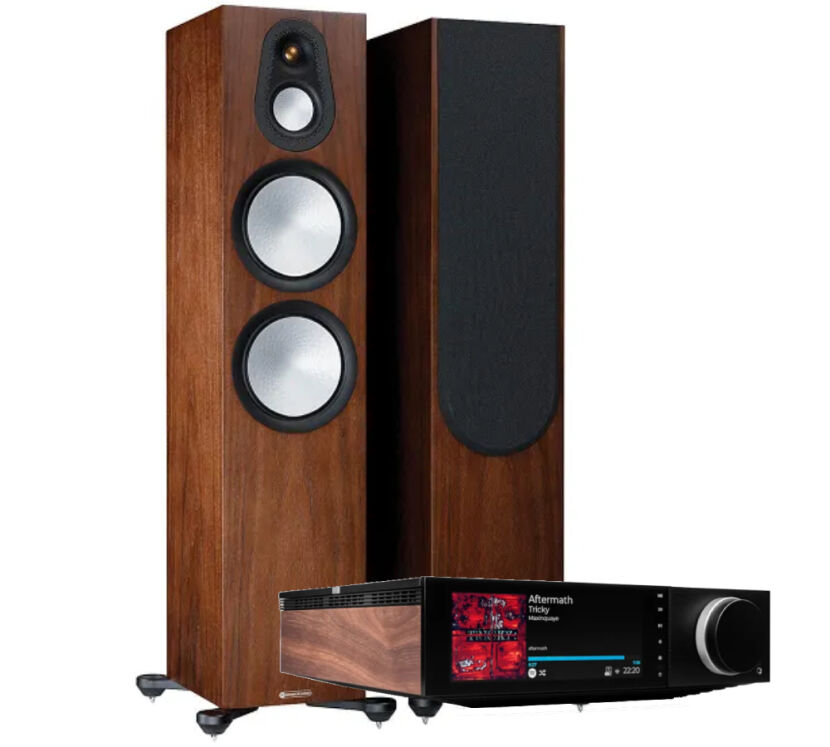 Cambridge Audio Evo 150 SE i Monitor Audio Silver 500 7G (orzech). Zestaw stereo.