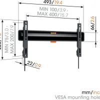Vogels TVM 3405 SP. Płaski uchwyt do telewizora OLED 32-77