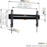 Vogels TVM 3405 SP. Płaski uchwyt do telewizora OLED 32-77