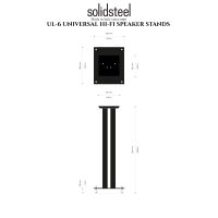 Solidsteel UL-6 (czarny). Podstawki głośnikowe. - 2