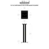 Solidsteel UL-6 (czarny). Podstawki głośnikowe. - 2
