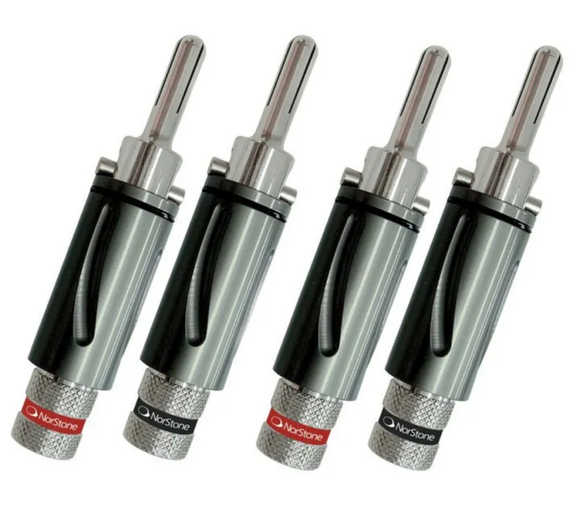 NorStone Banana Plugs BLS500 Silver Set. Wtyki głośnikowe typu banan.