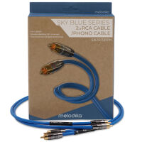 Melodika SB2R15 Sky Blue. Interkonekt audio RCA (2x1.5m). - 2